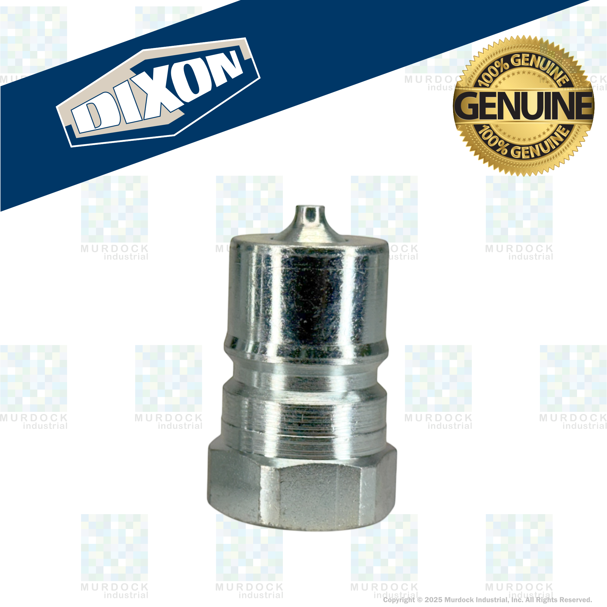H6F6 by Dixon Valve | Hydraulic Quick Disconnect Coupling | H-Series | 3/4" Female NPTF x 3/4" ISO-B Interchange | Plug | Steel
