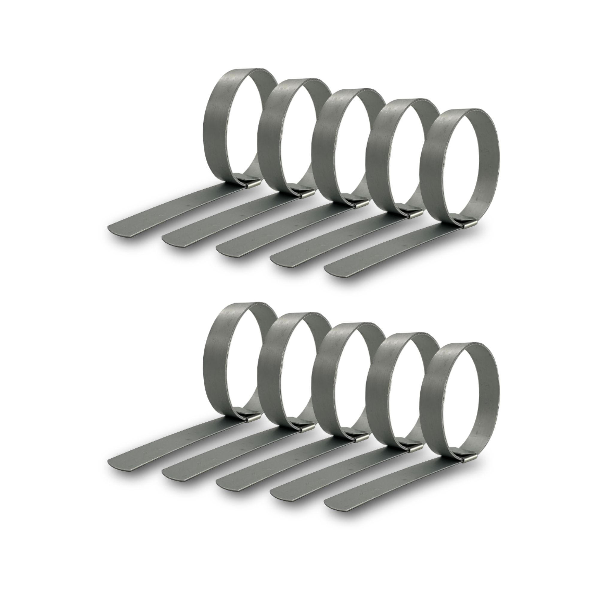 HBCP10 by Strapbinder | Center Punch Clamp | 2-1/2" ID | 5/8" Width | .027" Thickness | Galvanized Carbon Steel | Box of 50