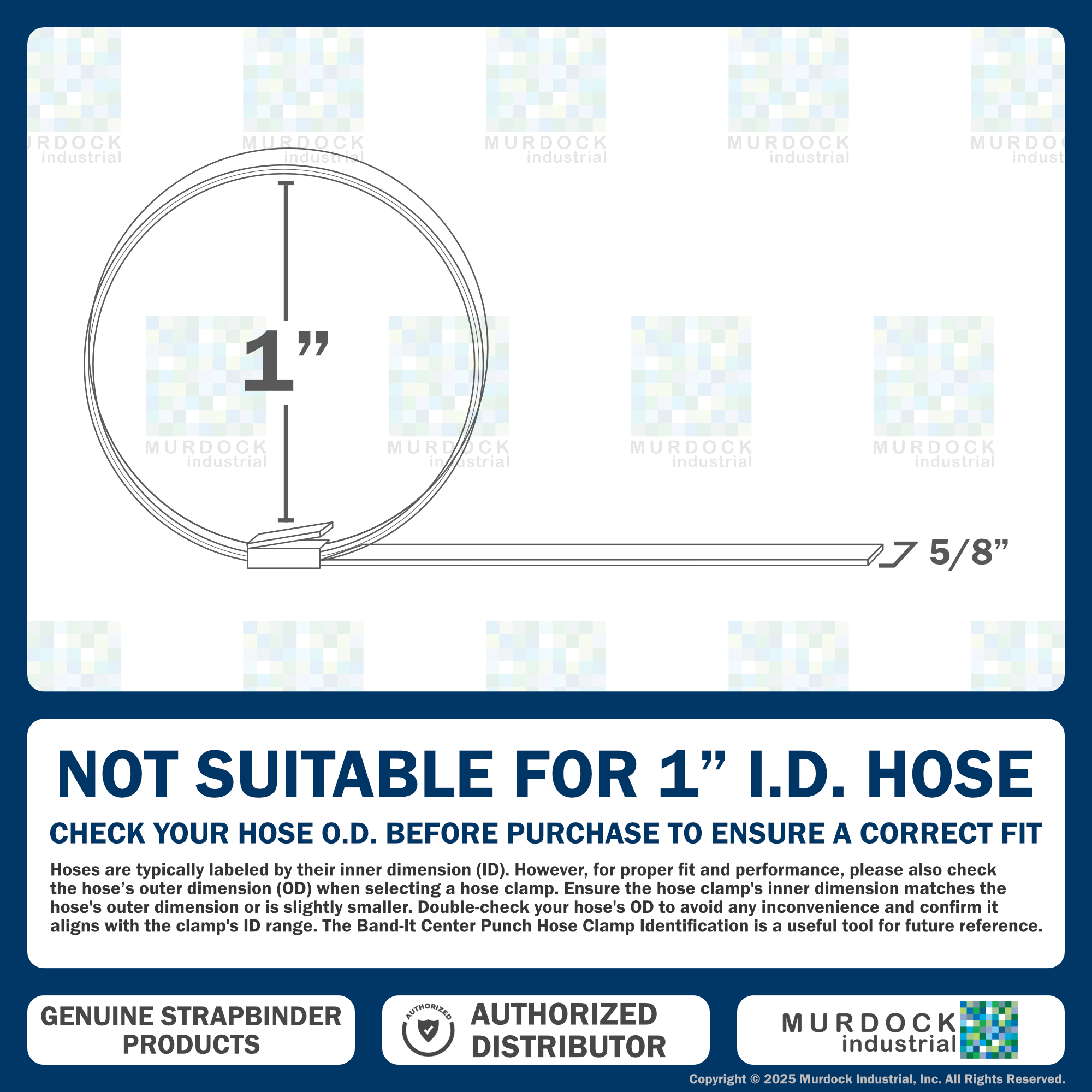 HBCP4 by Strapbinder | Center Punch Clamp | 1" ID | 5/8" Width | .027" Thickness | Galvanized Carbon Steel | Box of 100