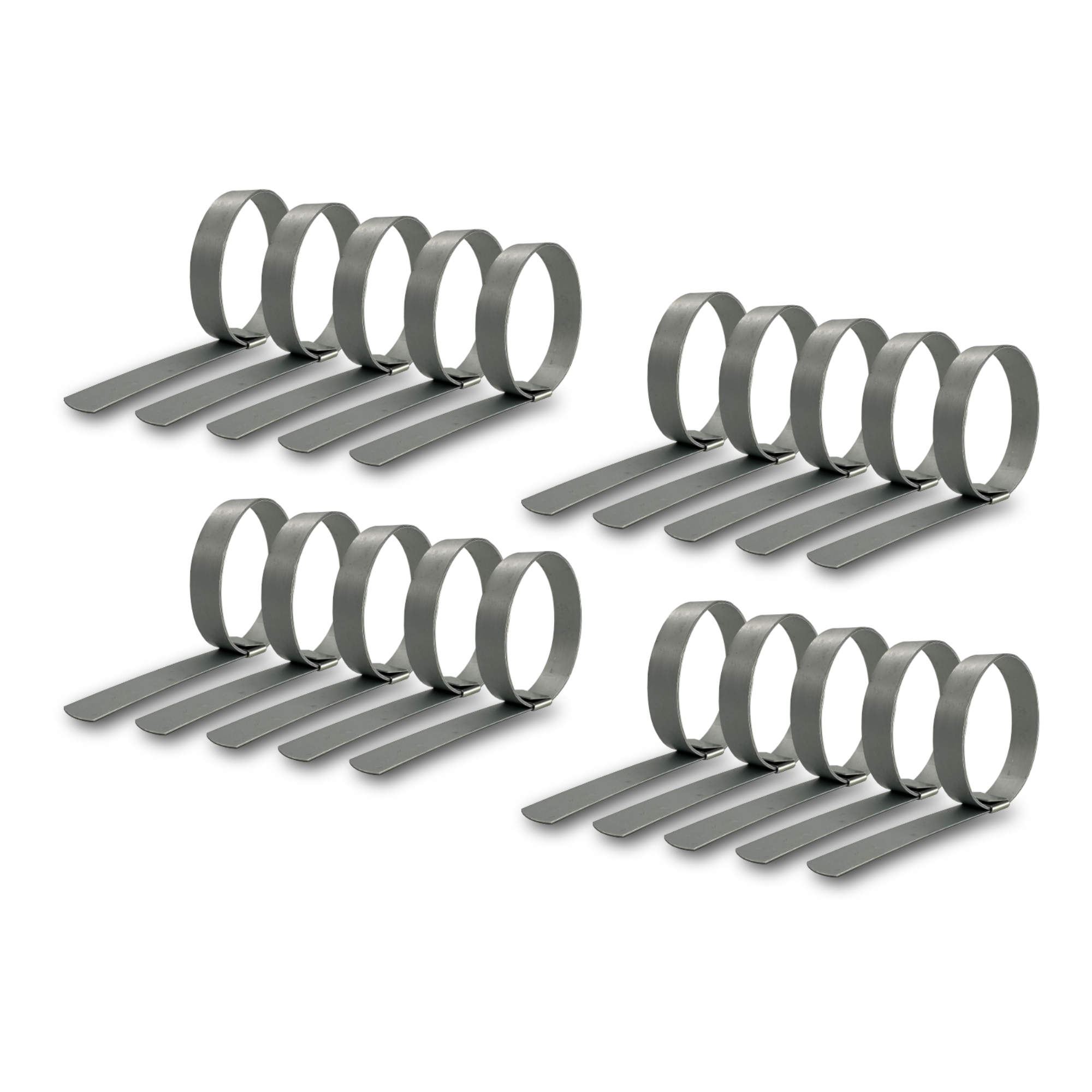 HBCP8 by Strapbinder | Center Punch Clamp | 2" ID | 5/8" Width | .027" Thickness | Galvanized Carbon Steel | Box of 100