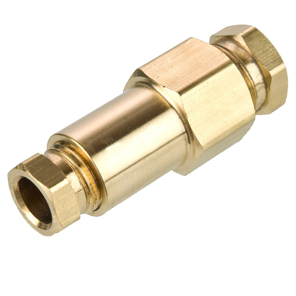 62HD-8-4 by Parker | Hi-Duty Fittings | 1/2" x 1/4" Tube Size | Min. Orifice Size: .187" | .812" Hex | 2.125" Length | Straight | Brass | Pack of 5