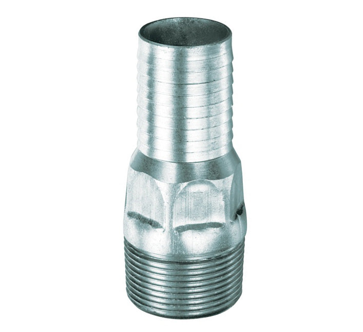 HEX-SPN125 by Kuriyama | HEX-SPN Series | Combination Hose Nipple with Hex | 1-1/4" Male NPT x 1-1/4" Hose Barb | Zinc Plated Steel