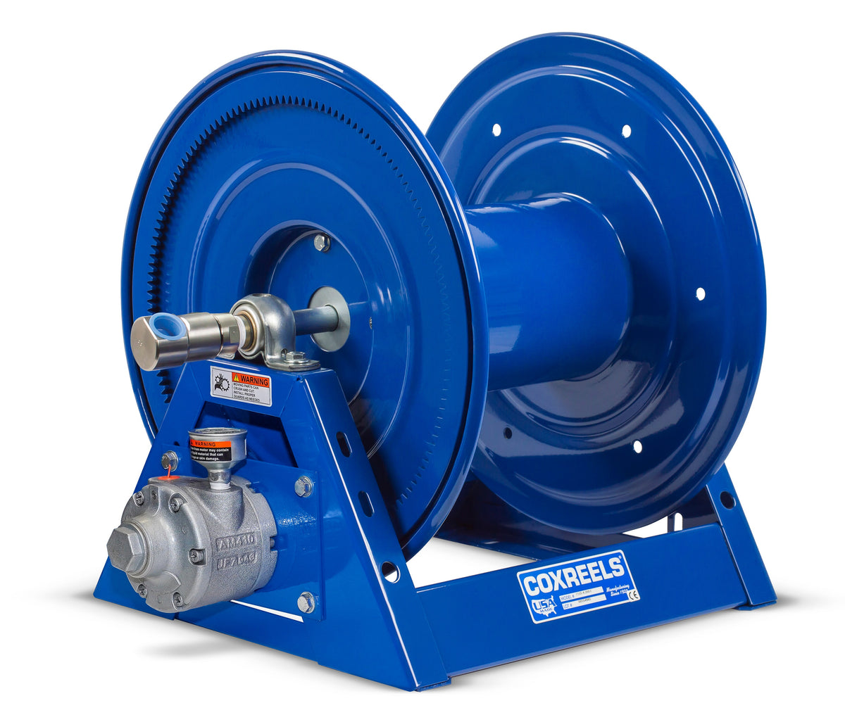1125-6-100-A by Coxreels | 1125 Series | 3,000 PSI Motor Driven Hose Reel | #4 Gast Air Motor | 1" Hose ID, 1" FNPT Inlet | Steel | 100ft Capacity, Hose Not Included