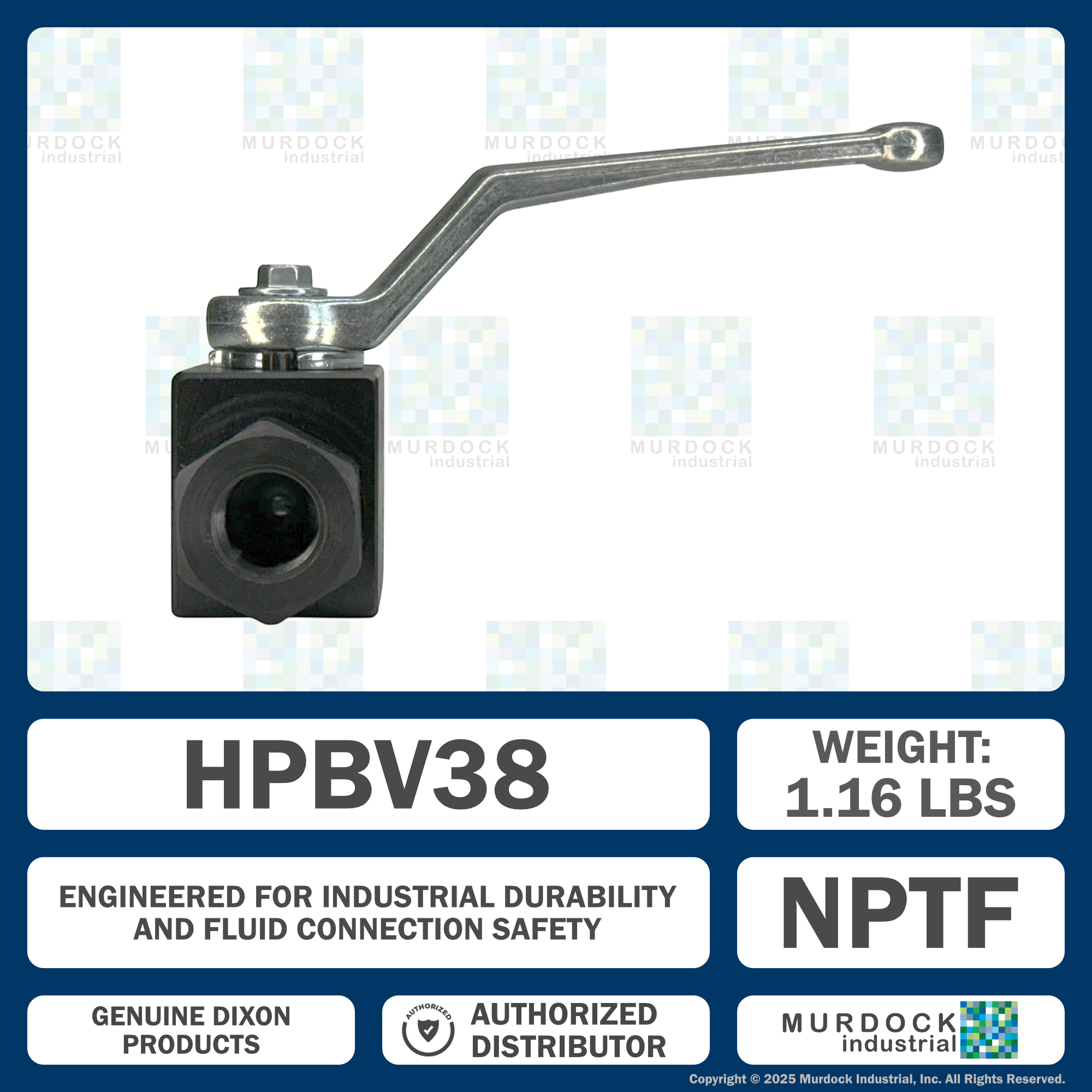 HPBV38 by Dixon Valve | High Pressure Ball Valve | Full-Bore | 3/8" Female NPT x 3/8" Female NPT | Carbon Steel