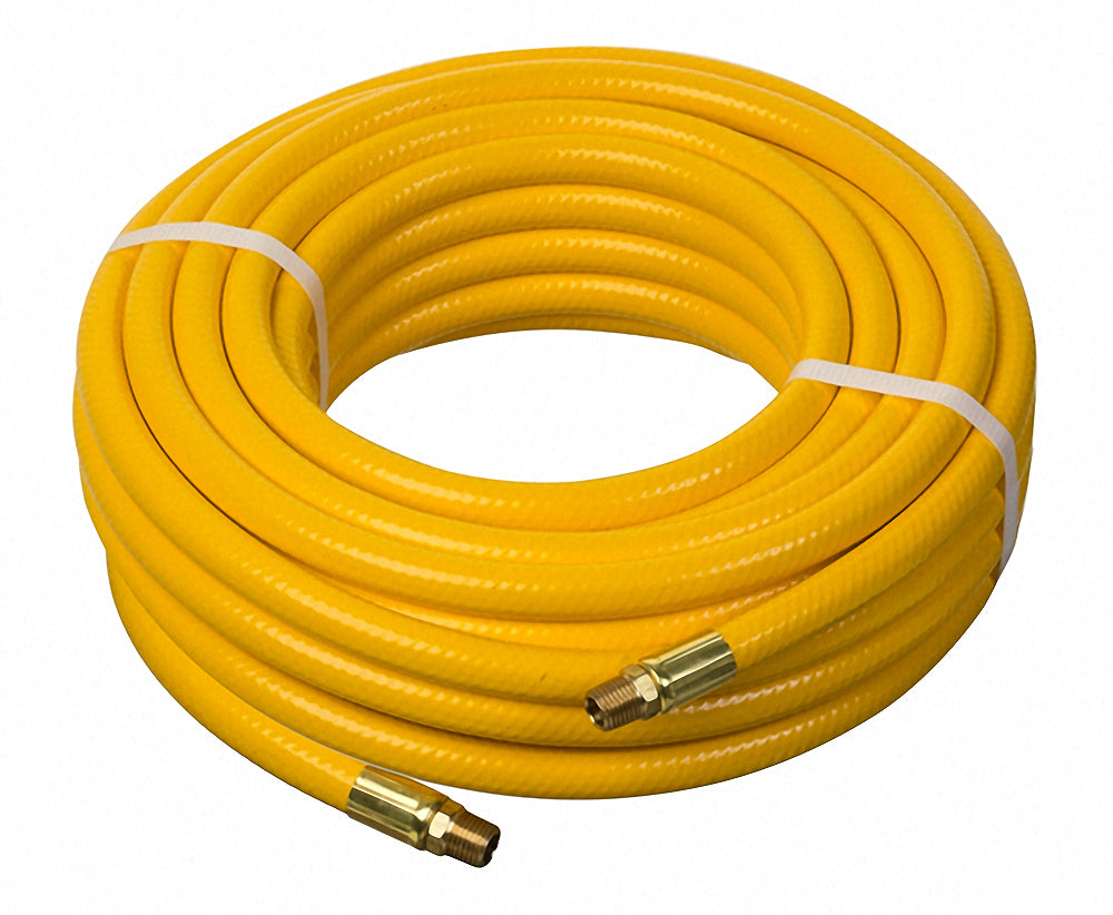 HS1181-06X100 Kuri-Tec by Kuriyama | HS1181 Series | Utility-Grade PVC Air Tool Hose Assembly | 3/8" ID | 3/8" x 1/4" Male NPT | Yellow | 100ft Length