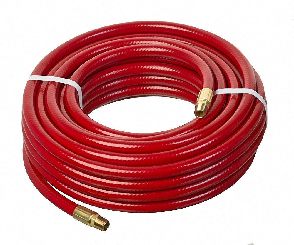 HS1184-06X25 Kuri-Tec by Kuriyama | HS1184 Series | Utility-Grade PVC Air Tool Hose Assembly | 3/8" ID | 3/8" x 1/4" Male NPT | Red | 25ft Length
