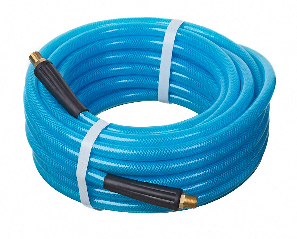 HS5090-04X25 Kuri-Tec by Kuriyama | PNEU-THANE™ | HS5090 Series | Reinforced Polyurethane Pneumatic Air Tool Hose Assembly | 1/4" ID | 1/4" x 1/4" Male NPT | Aqua | 25ft Length