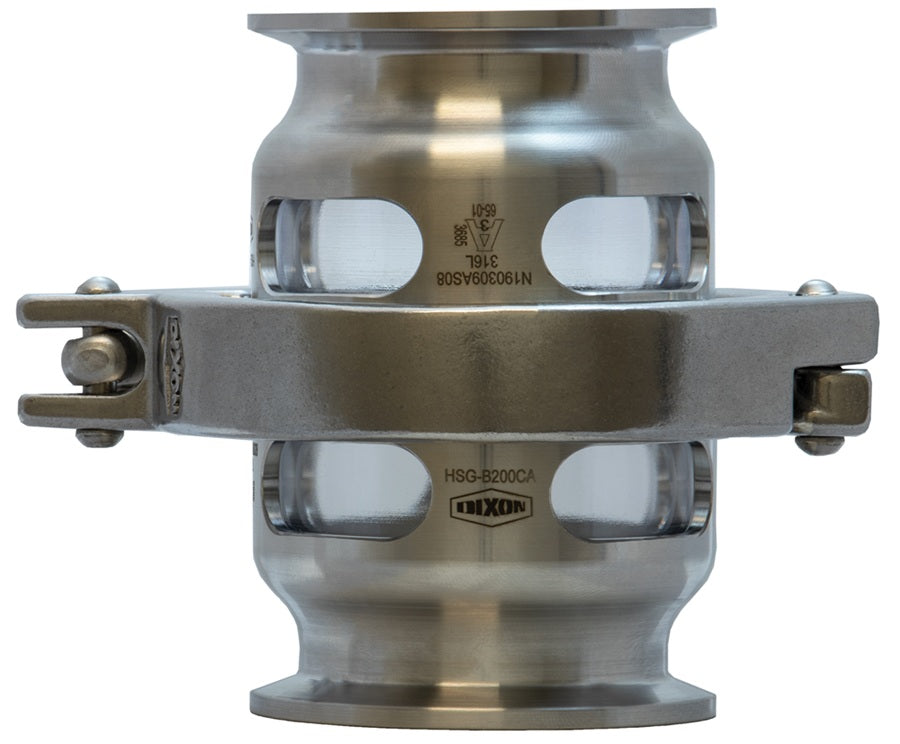 HSGE250CCA Dixon Valve HSG Sight Glass - 2-1/2" Single Pin Clamp Style - EPDM Gasket - 316L Stainless Steel
