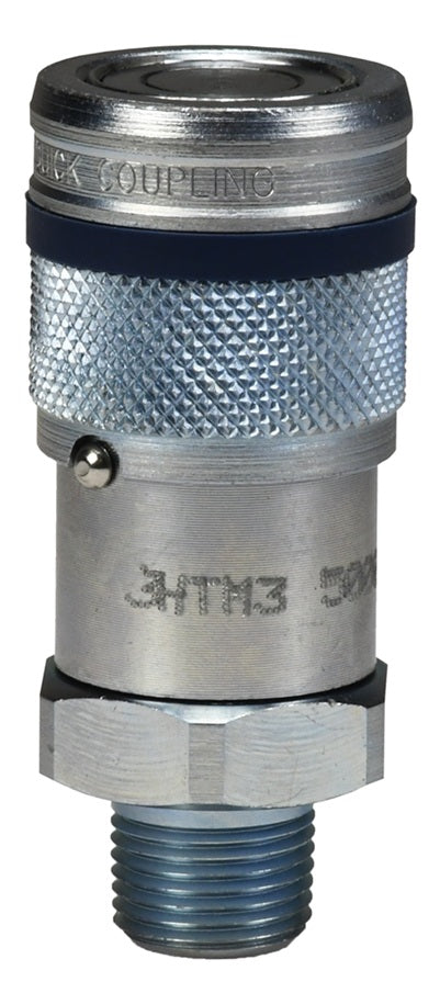 4HTM4 by Dixon Valve | Hydraulic Quick Disconnect Coupling | HT-Series | 1/2" Male NPTF x 1/2" ISO16028 Flushface Interchange | Socket | Nitrile Seal | Steel