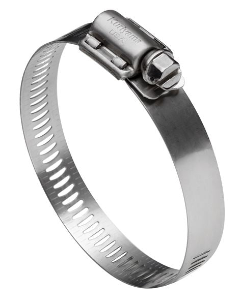 WGC-SSHD16 Kuri-Clamp™ by Kuriyama | Heavy Duty Worm Gear Clamp | 13/16" to 1-1/2" Size Range | 9/16" Band Width | Stainless Steel Band, Housing, & Screw