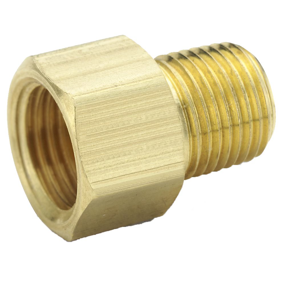 48IFHD-8-4 by Parker | Inverted Flare Fittings | Connector | 1/2" Inverted Flare x 1/4" Male Pipe Thread | 29/32" | 1.07" Length | Straight | Brass | Pack of 10
