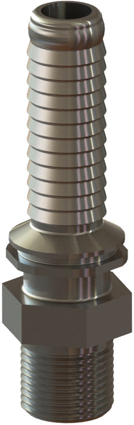 IMS-4 by Campbell Fittings | Ground Joint Coupling | Interlocking Male Stem | 1" Male NPT Thread x 1" Hose Barb | Straight | Steel