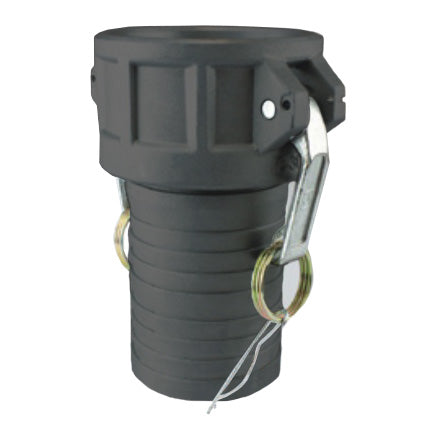 C150P by Jason Industrial | Part C | Cam & Groove Fitting | 1-1/2" Female Coupler x 1-1/2" Hose Barb | Black SCH. 80 Polypropylene