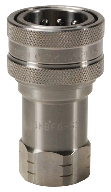 3KBF3-SS by Dixon Valve | Hydraulic Quick Disconnect Coupling | K-Series | 3/8" Female BSPP x 3/8" ISO-A Interchange | Socket | Nitrile Seals | 316 Stainless Steel