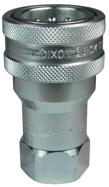8KF8 by Dixon Valve | Hydraulic Quick Disconnect Coupling | K-Series | 1" Female NPTF x 1" ISO-A Interchange | Socket | Nitrile Seals | Steel