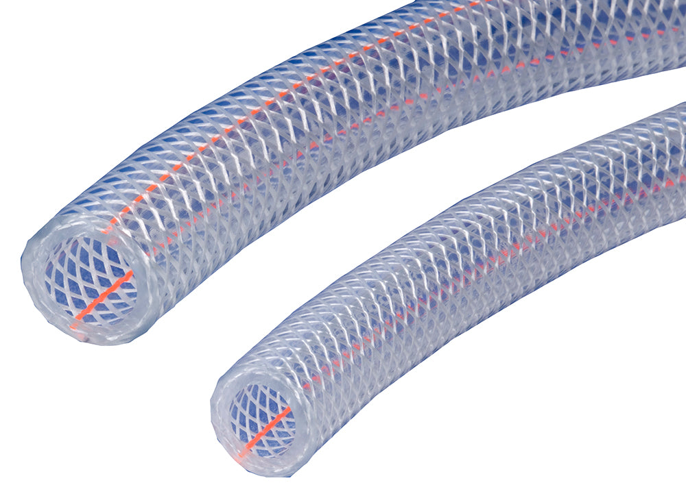 K3150-16X100 Kuri-Tec by Kuriyama | CLEARBRAID® | K3150 Series | Standard Wall PVC Food & Beverage Hose | 1" ID | 1.300" OD | 100ft Length