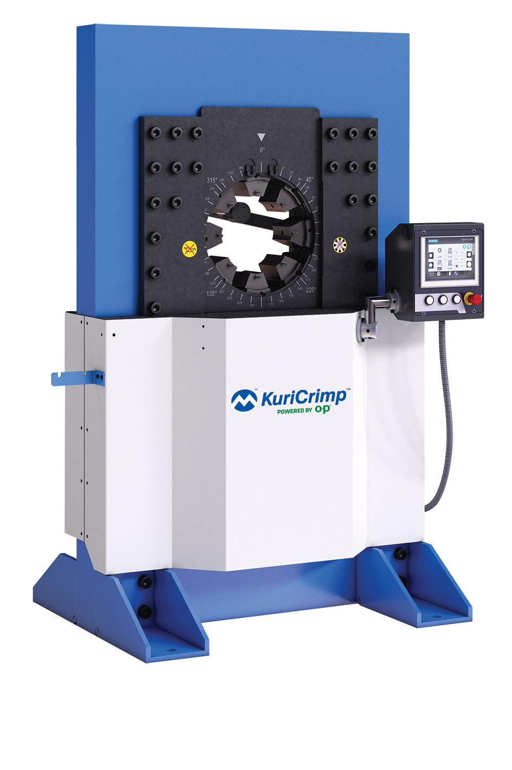 KC4-V250-230/3 KuriCrimp™ by Kuriyama | KC4-V250 Series | High Volume Crimper | 15 HP (230 V) 3 PH Motor | 551 Ton Crimping Force | Includes: Electric Foot Pedal, Fitting Orientation Protractor, Crimp Calculator