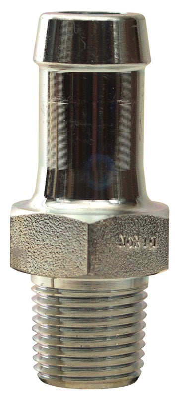 KHN321 by Dixon Valve | King Steel Hex Nipple | For One Clamp | 1/4" Male NPT x 3/8" Hose ID | Plated Steel