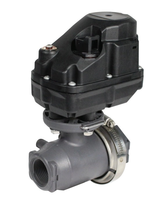 KZ-F2E33-1CE9S-D01 KZ Valve by Banjo | QX Series | Polypropylene Electric Valve | 3/4" Female NPT | Stainless Steel Ball | Control Type: ON/OFF