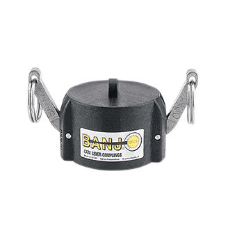 L200CAP by Banjo | Locking Cam Lever Coupling | 2" Cap Male Adapter | 200 PSI | Gasket: EPDM | Polypropylene