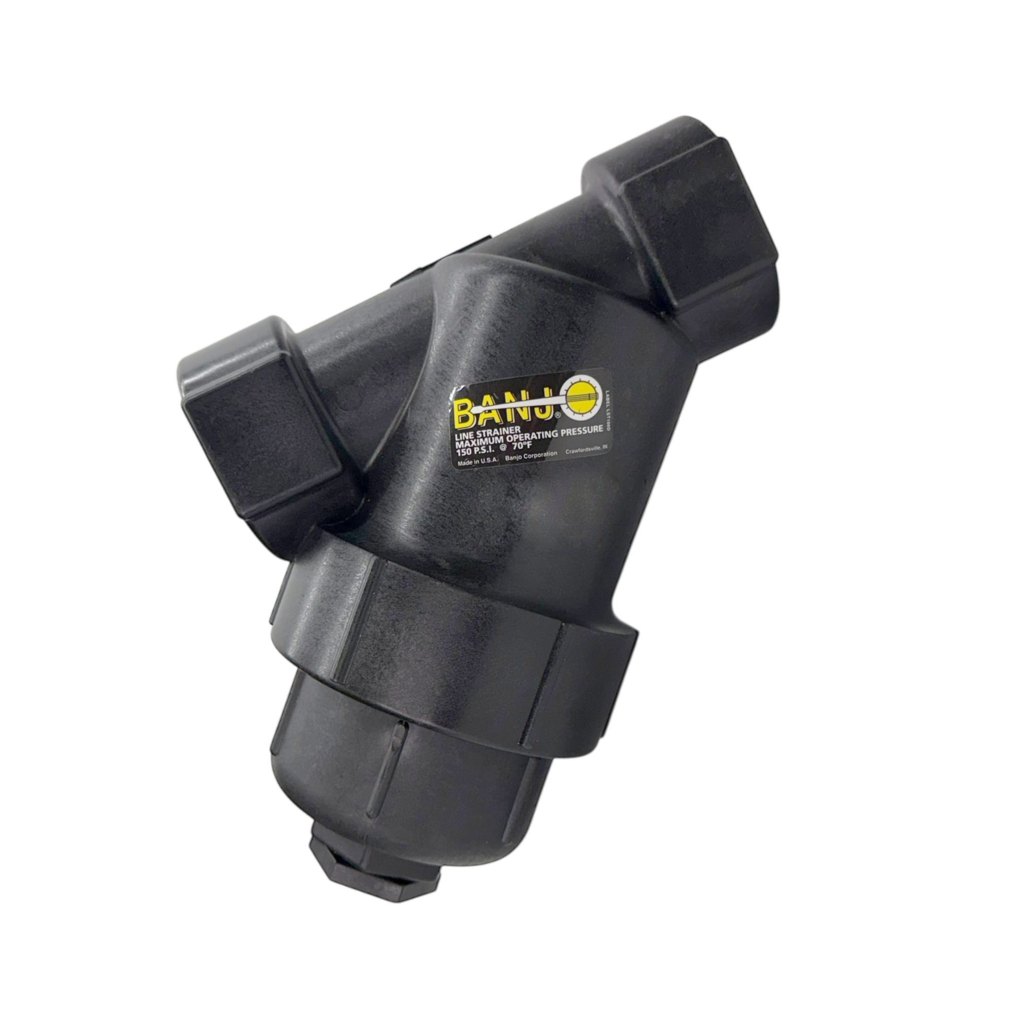 LS075-80 by Banjo | Line Y Strainer | 3/4" x 3/4" Female NPT with 80 Mesh Stainless Steel Screen | 225 PSI | Polypropylene
