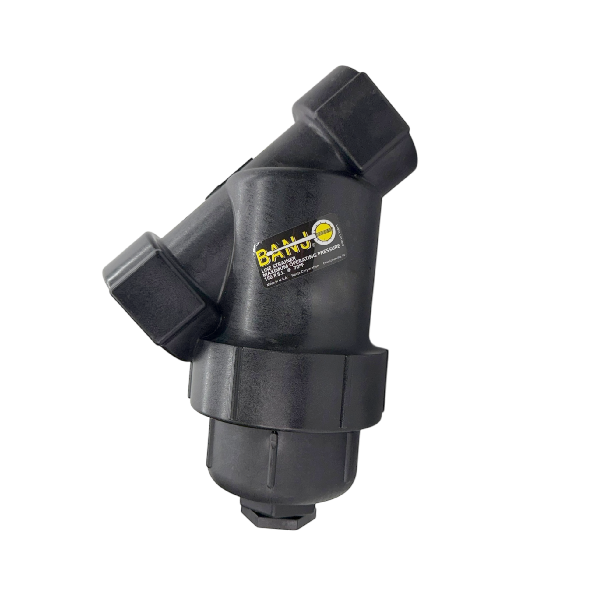 LS150-80 by Banjo | Line Y Strainer | 1-1/2" x 1-1/2" Female NPT with 80 Mesh Stainless Steel Screen | 150 PSI | Polypropylene