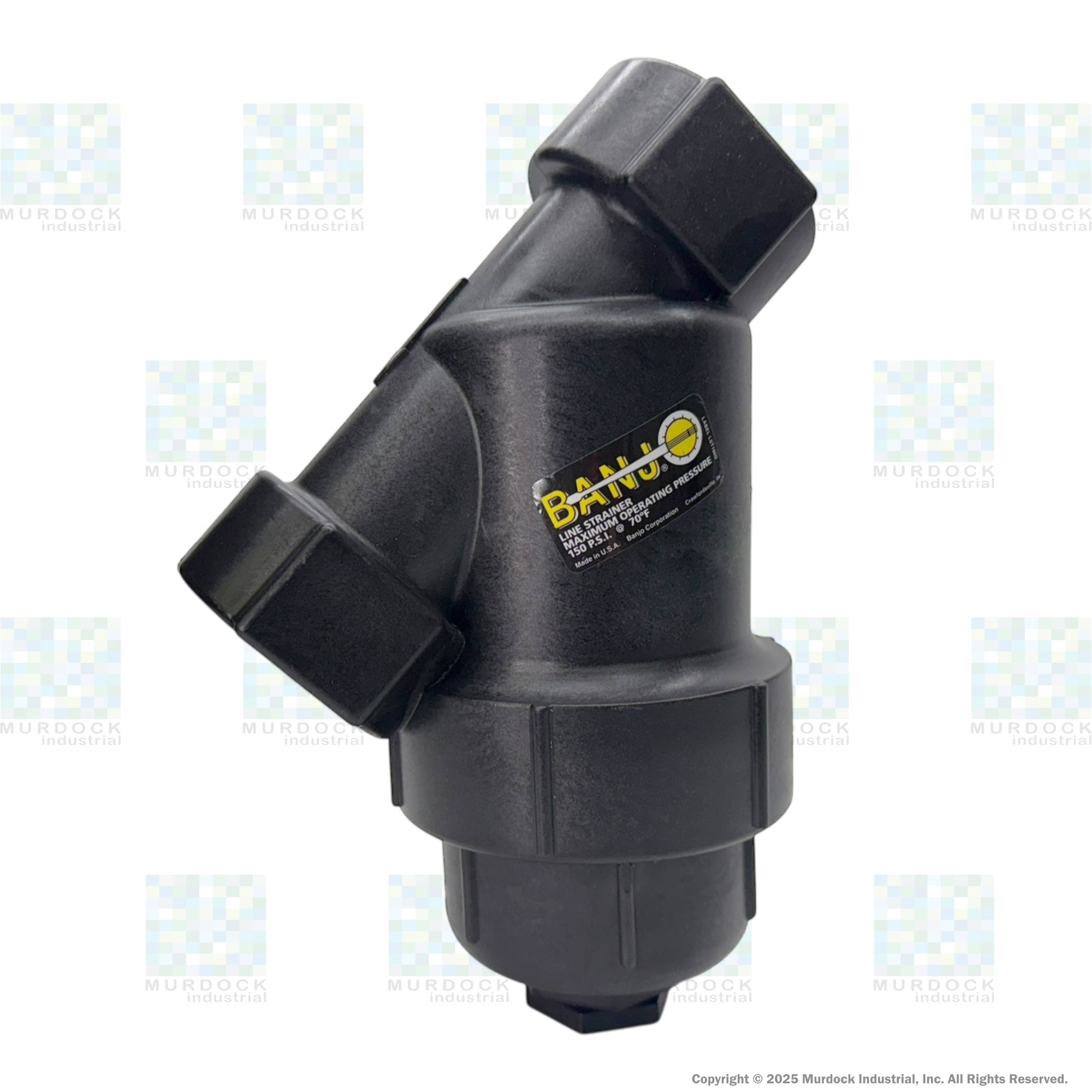LS200-50 by Banjo | Line Y Strainer | 2" x 2" Female NPT with 50 Mesh Stainless Steel Screen | 150 PSI | Polypropylene | Pack of 5