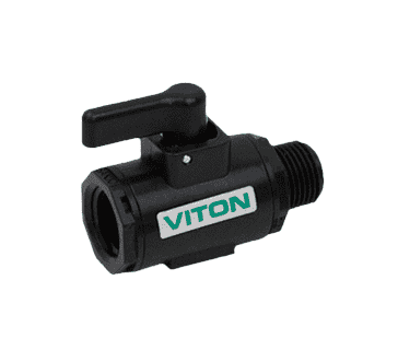 LV050100MTV by Banjo | Micro Valve | 1/2" Female NPT x 1" Male NPT | Opening Thru Ball: 15/32" | 300 PSI | Polypropylene | Pack of 10