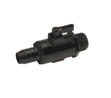 LVHB075MTV by Banjo | Micro Valve | 3/4" Hose Barb x 3/4" Male NPT | Opening Thru Ball: 1/2" | 300 PSI | Polypropylene | Pack of 10