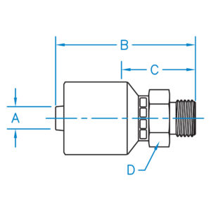 M-BSPP-12-12-W by Kurt Hydraulics | Male British Parallel Pipe 60 Degree Cone | Rigid | for 3/4" Hose ID