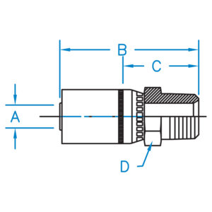 M-BSPT-04-06 by Kurt Hydraulics | Jump Size | Male British Standard Pipe 60 Degree Cone | Rigid | for 1/4" Hose ID