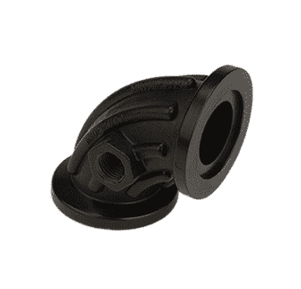 M100SWPG90 by Banjo | Manifold Flange Connections for Sweeps with Gauge Port | 1" Flange x Flange Sweep with 1/4" Gauge Port | 300 PSI | Pack of 10