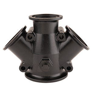 M300220WYCG by Banjo | Manifold Flange Connections | 3" x 2" | Y Cross with 1/4" Port | 300 PSI