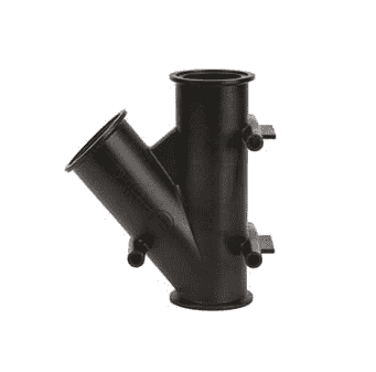 M300Y45 by Banjo | Manifold Flange Connections | 3" Standard Port Y Flanged Coupling | 45° Elbow | 200 PSI
