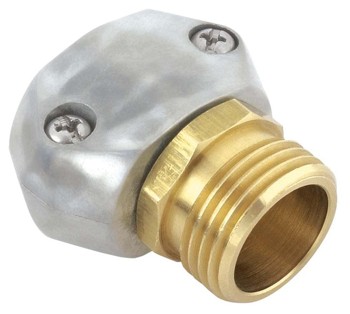 M5834M by Dixon Valve | Garden Hose Zinc Fitting | Male Hose Fitting | Fits all 5/8" and 3/4" Rubber or Plastic Hose | Brass / Zinc