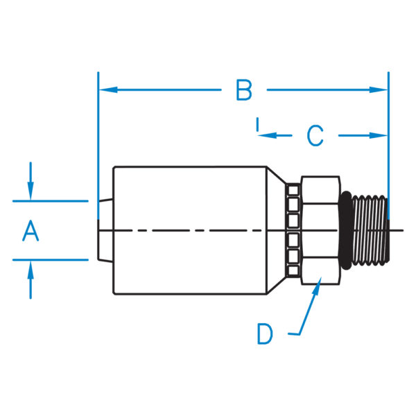 MB-12-12-WHP by Kurt Hydraulics | Ultra High Pressure Non Skive | Male O-Ring Boss | for 3/4" Hose ID