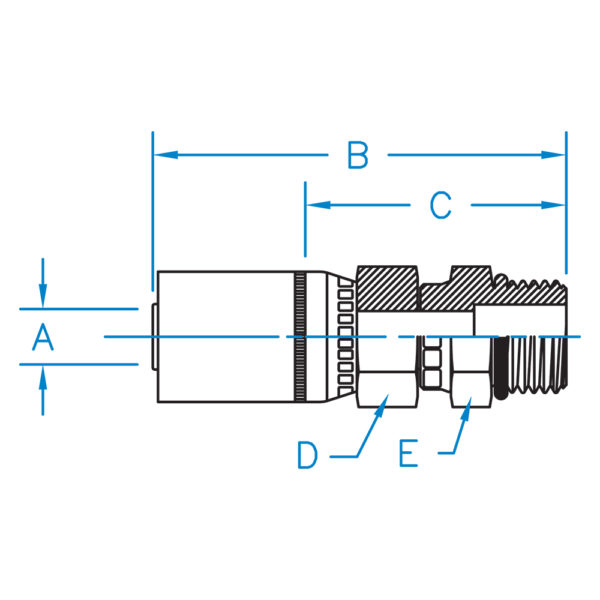 MBX-04-06 by Kurt Hydraulics | Jump Size | Male O-Ring Boss | Swivel | for 1/4" Hose ID