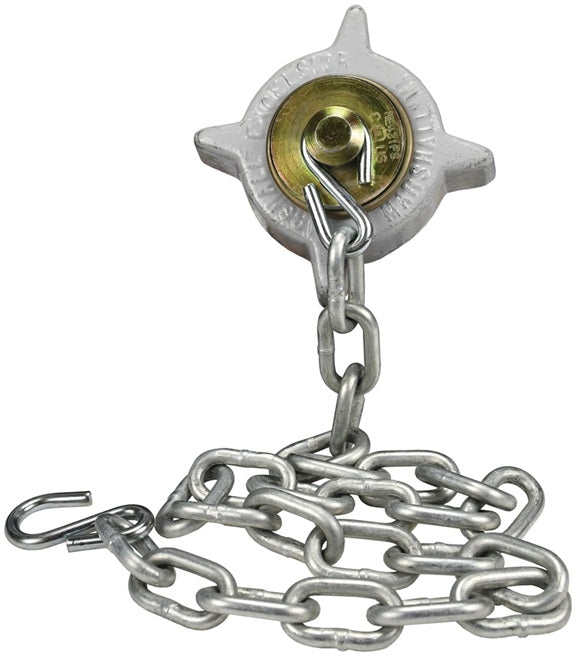 ME431FS-1 by Dixon Valve | LP Gas Hose Cap | 2-1/4" Female Acme | Cap with Knob Plug, Ring and Cable | Steel