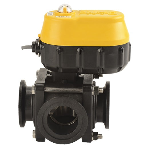 MEVXR220SL by Banjo | Manifold Flange Connection | MEVX Side Load Regulating Electric Valve | Full Port | 2" Pipe Size | 2" Opening Thru Ball | FKM Seals | Polypropylene