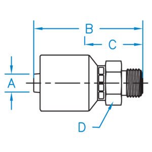 MF-06-08-W by Kurt Hydraulics | Jump Size | Male Face Seal | Rigid | for 3/8" Hose ID