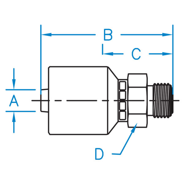 MF-04-06-K2 by Kurt Hydraulic | K2 Series | 1/4" Hose Barb x 3/8" Male O-Ring Face Seal | Carbon Steel