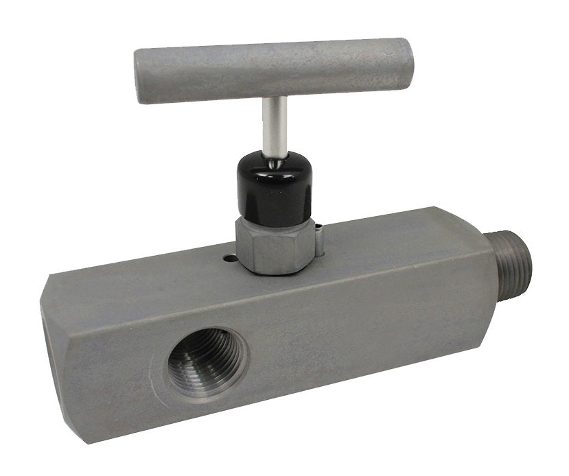 MFC304 by Dixon Valve | Multiport Needle Valve | T Design Handle | Soft Seat | 1/2" Male NPT x 1/2" Female NPT | Zinc Nickel Plated Steel