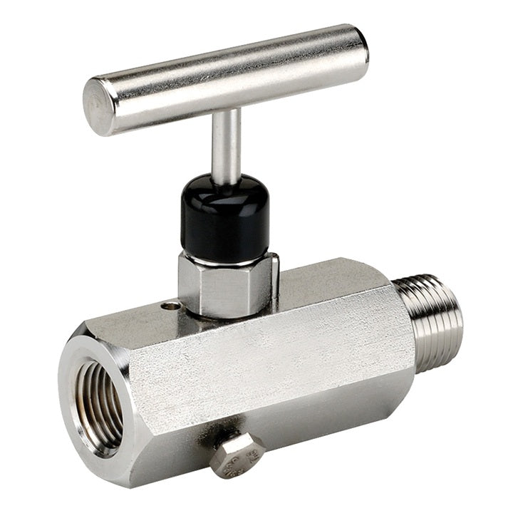 MFS704 by Dixon Valve | Block and Bleed Needle Valve | T Design Handle | Soft Seat | 1/2" Male NPT x 1/2" Female NPT | 316 Stainless Steel