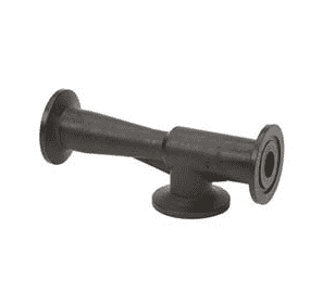 MHV200 by Banjo | Manifold Flange Connections | 2" Manifold Inductor with 1-1/2" Port | Volume Draw: 37 GPM | Opening Size: 5/16" | Pressure at Pump: 300 PSI | Polypropylene