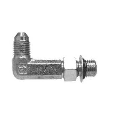6801LLNWO810 by Midland | Hydraulic Adapter | 90° Elbow | Extra Long | 1/2" Male 37° JIC x 5/8" Male O-Ring Boss | Steel