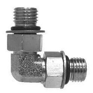 6807NWO88 by Midland | Hydraulic Adapter | Union | 90° Elbow | 1/2" Male Adjustable O-Ring Boss x 1/2" Male Adjustable O-Ring Boss | Steel