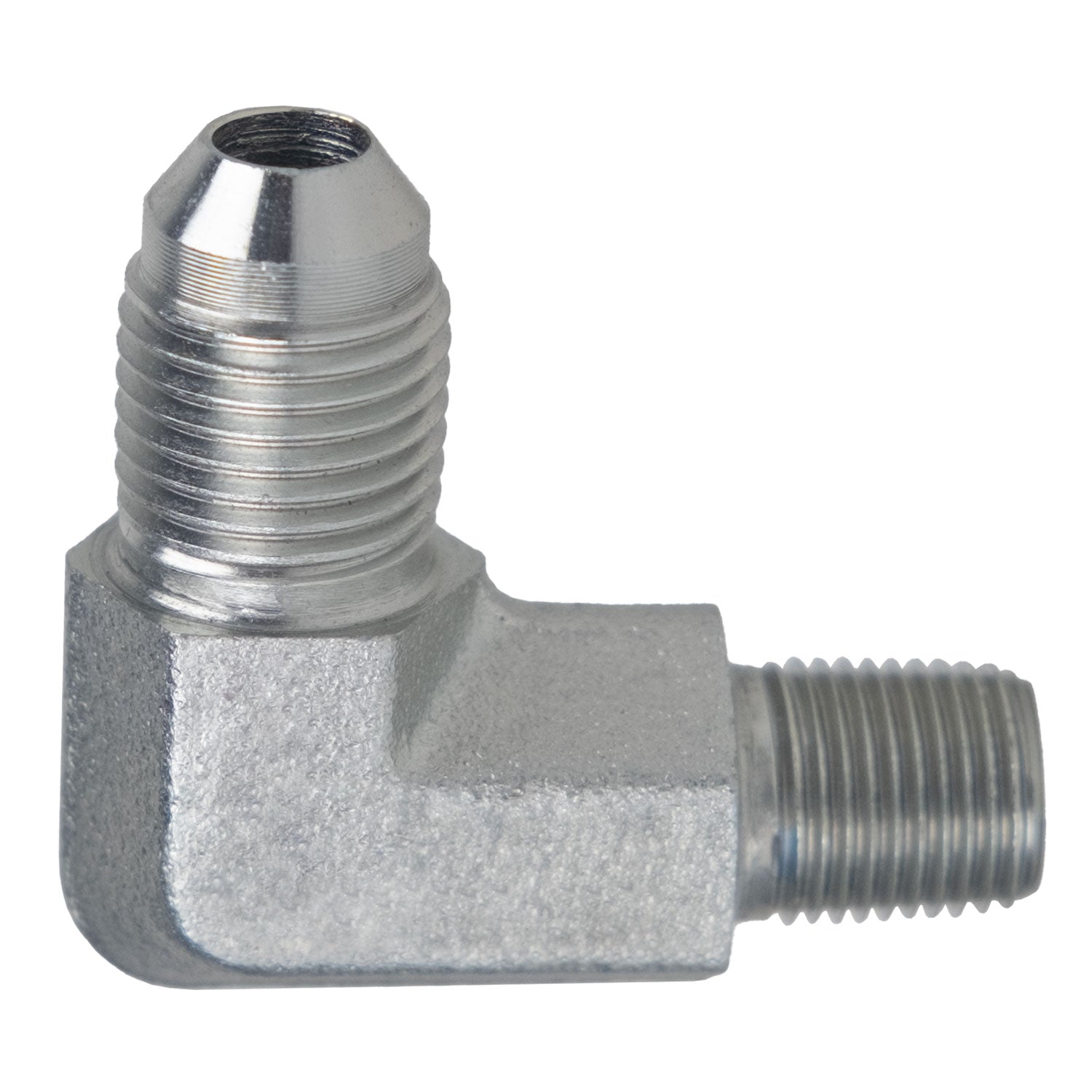 2501L1212 by Midland | Hydraulic Adapter | 3/4" Male JIC 37° Flare x 3/4" Male NPTF | 90° Elbow | Long | Steel