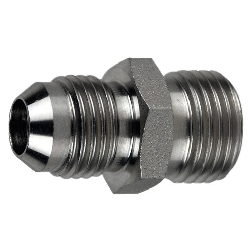 7005-04-L08-14 by Midland | Hydraulic Metric Adapter | 1/4" Male JIC 37° x 14x1.5 Male Metric Light | Steel