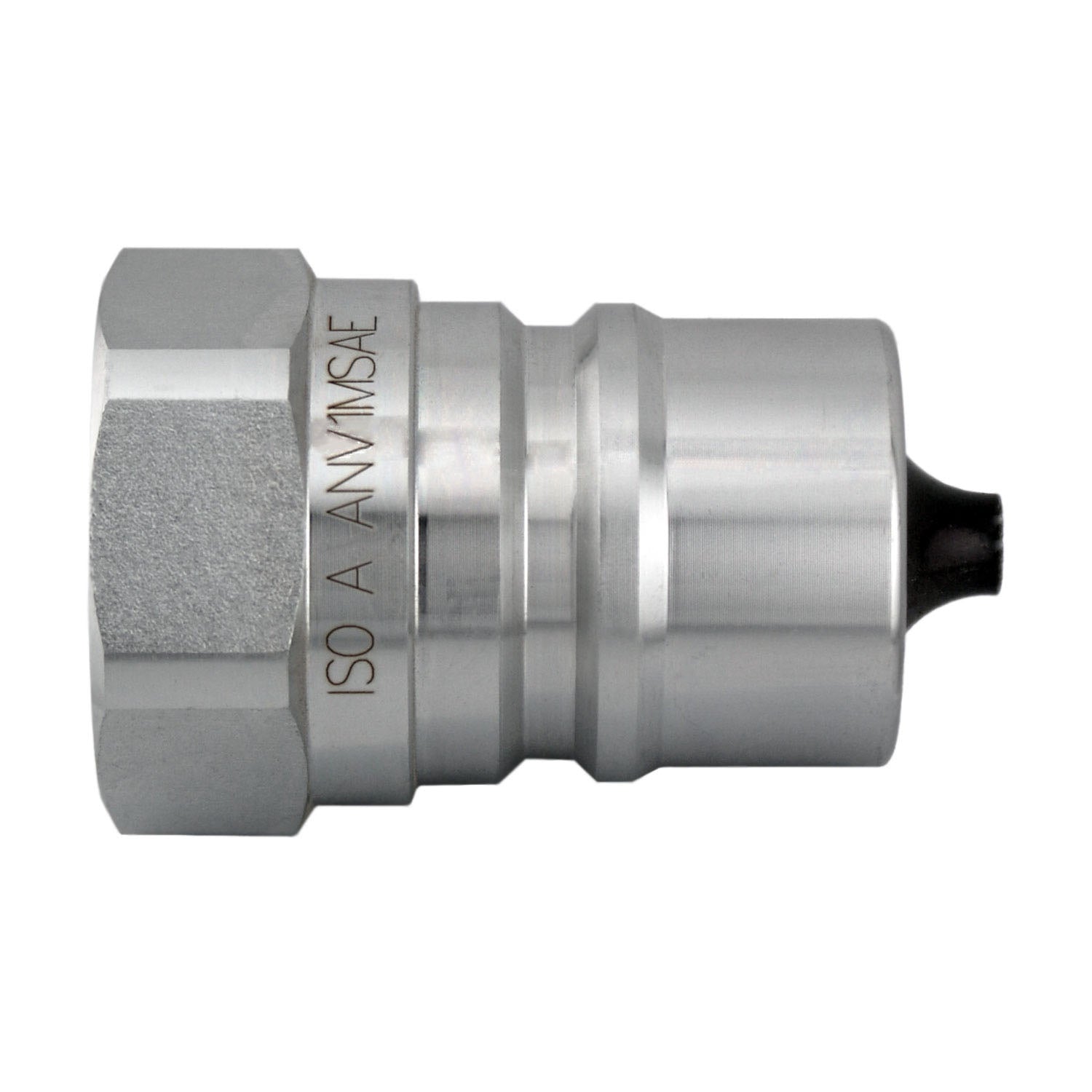 ANV12MSAE by Midland | Hydraulic Quick Disconnect | ISO-A Plug | 1/2" Body Size x 1/2" Female SAE O-Ring Boss | Steel