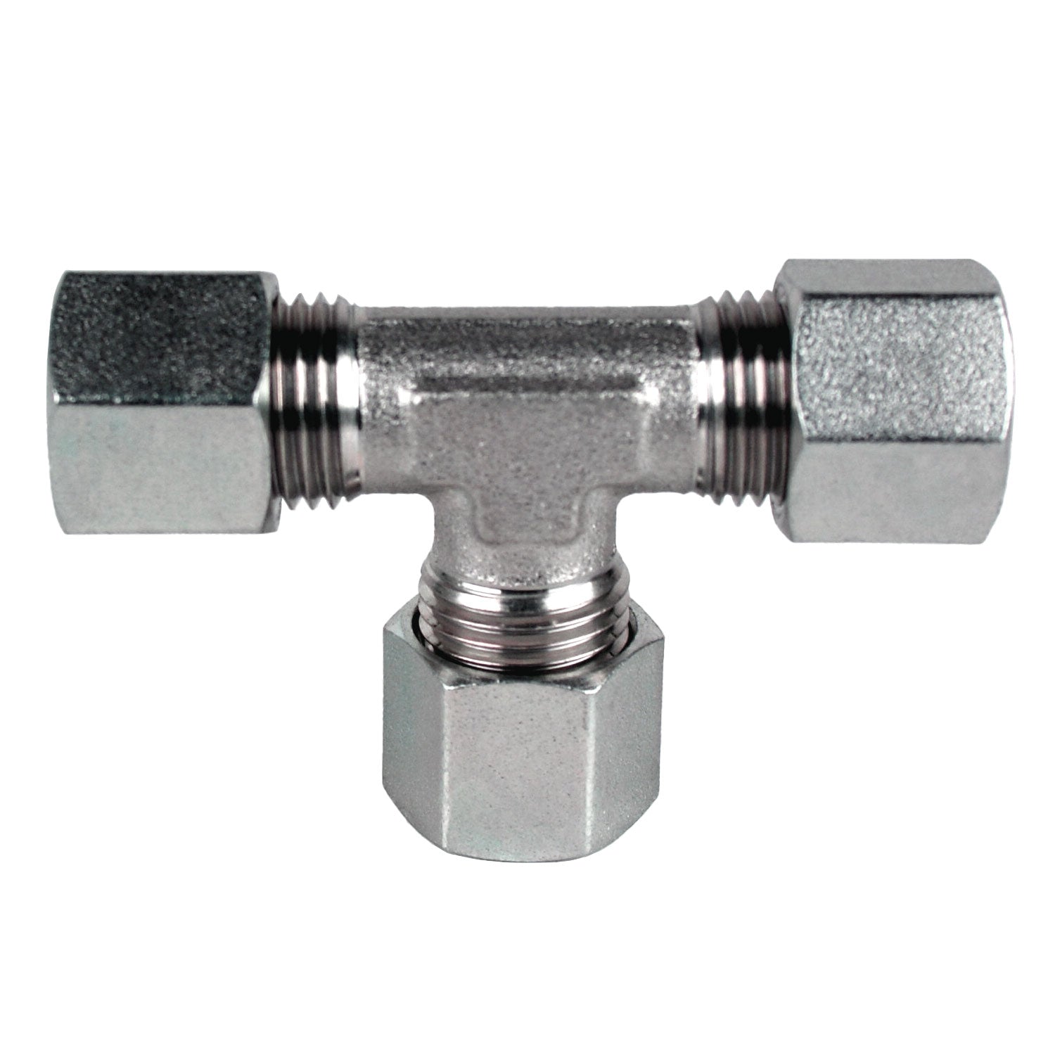 D2603-S08-S08-S08 by Midland | Hydraulic Metric Compression Fitting | DIN Union Tee | Heavy | S08 Tube OD x S08 Tube OD x S08 Tube OD | Steel